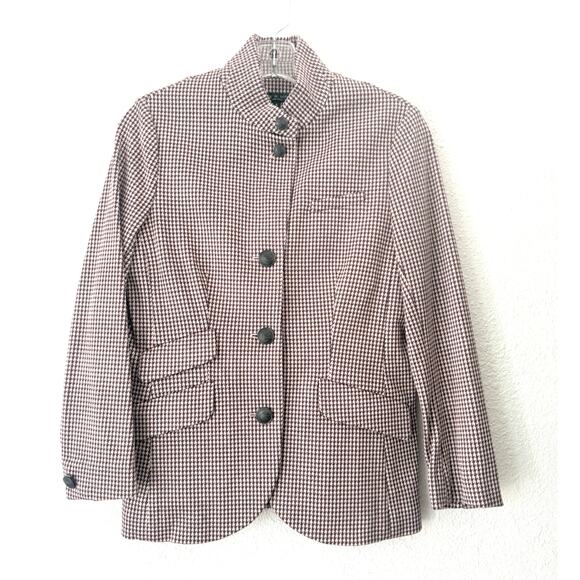 Rag & Bone Slade Blazer Pink Houndstooth Button Front Jacket NWOT Sz 4 - Picture 2 of 12
